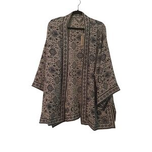 NWT Max Studio Women's White and Blue Floral Cardigan Size 2X